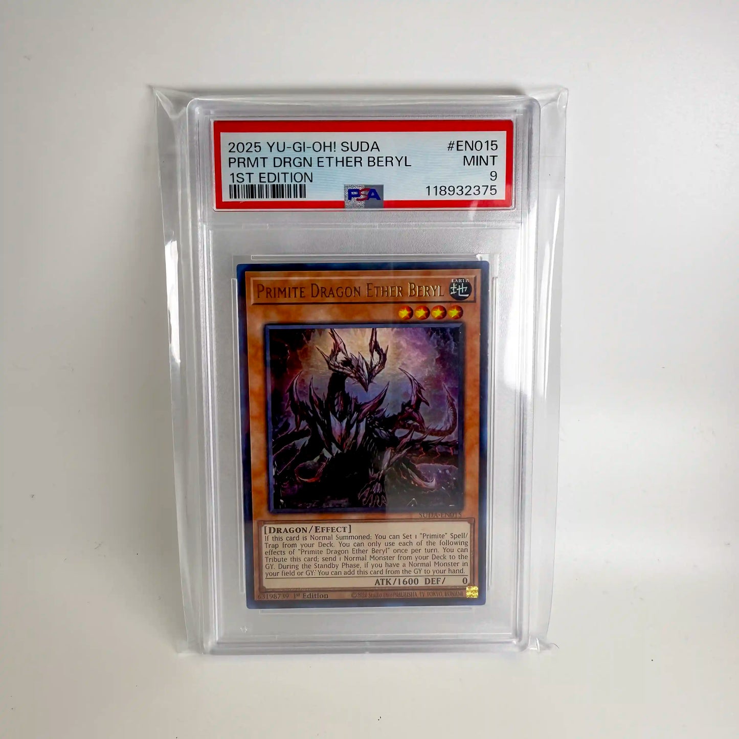 YuGiOh - Primite Dragon Ether Beryl SUDA-EN015 PSA 9